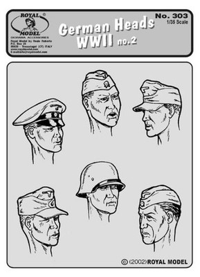 MW22 ROYAL MODEL 303 GERMAN HEADS NO.2-WWII (1/35 SCALE) HEADS KÖPFE