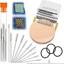10 Hook Loom Knitting Kit,Patch Kit Weaving Loom,Portable Patch Darning Loom Kit