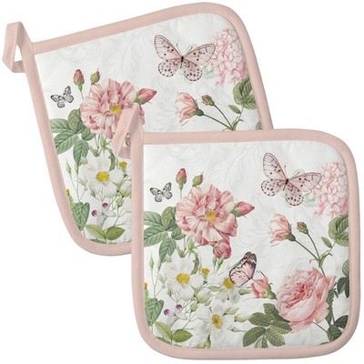 AMBIENTE Topflappen 2-teilig hitzebeständig wattiert Untersetzer 20x20cm Amelia