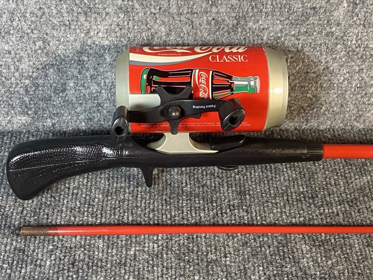 Vintage 1995 Coca Cola Fishing Rod & Reel Johnson 5' Coke Can