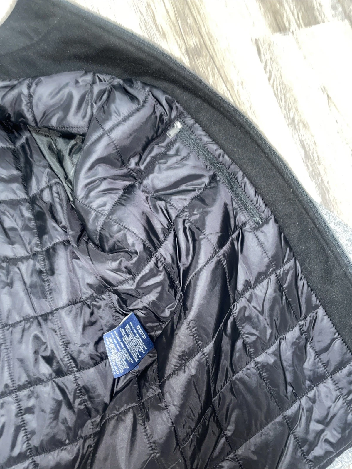 Dockers Mens Large Gray Softshell Jacket Quilted Puffer Lined Full Zip Coat Sz L - product detail image 20