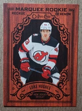 2023-24 O-Pee-Chee Cherry Wood Variant Luke Hughes RC #W-LH New Jersey Devils