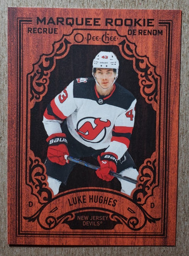 Luke Hughes #W-LH — 2023 O-Pee-Chee Wood hockey card