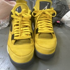 Jordan Air Jordan 4 Retro Lightning Low Top Yellow Black Suede Men's Sneakers