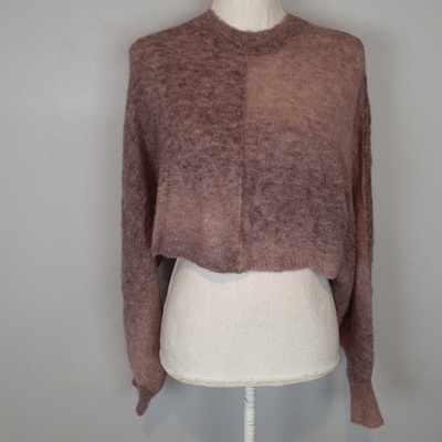Wilfred Free sz s Cropped Fuzzy Sweater Long Sleeve alpaca blend