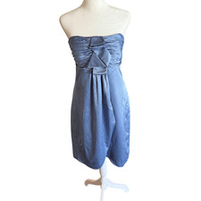 Max & Cleo baby blue satin strapless cocktail dress size 8