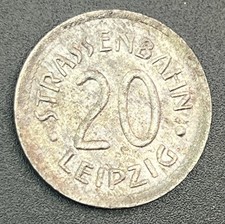 Pre WW2 Germany Leipzig 20 Pfennig Tram Transportation Token Men05#14844.1 Zinc