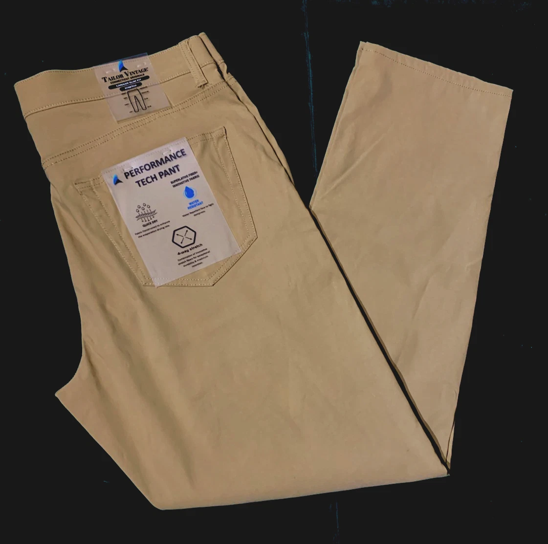 Tailor Vintage Mens Canaan Slim Fit Stretch Performance Tech Pant KHAKI All SZ
Opens in a new window
