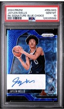 2024 Prizm Jaylen Wells SIGNATURES BLUE CHOICE ROOKIE /49 Grizzlies PSA 10 POP 6