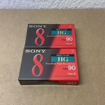 2x Sony Video 8 PAL 90 High Grade Leer Videokassetten / P5-90HG - NEU