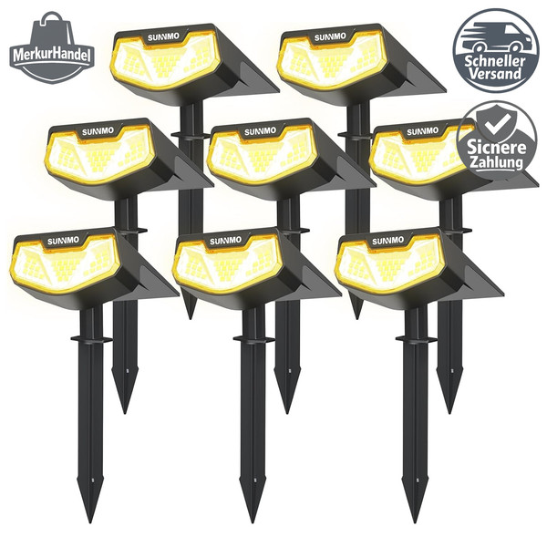 Solarlampen AußEn Garten 32 LED IP65 Wasserdicht 3000K Warmweiß 8 StüCk-image