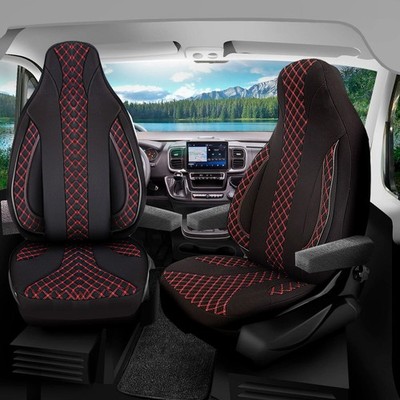 Pilot Wohnmobil Sitzbezüge passend für Fleetwood RV Sunseeker (Schwarz-Rot)
