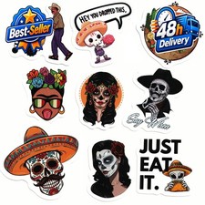 122 Pcs Mexican Stickers - Funny Mexican Pride Decals for Laptop Phone