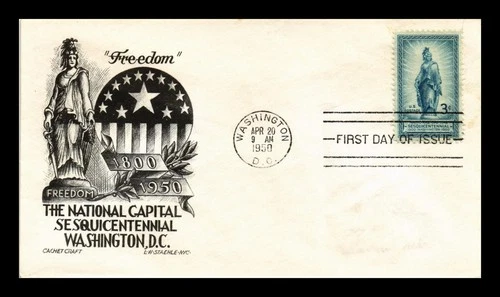 US COVER NATIONAL CAPITAL STATUE OF FREEDOM FDC SCOTT 989 STAEHLE CACHET CRAFT