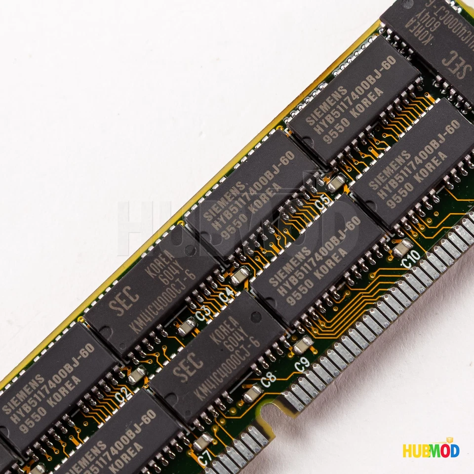 Memoria SIM FPM 32 MB Siemens HYB5117400BJ-60 SEC KM41C4000CJ-6 60nx 72 pines Foto 3 de 4