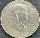1949-S Franklin Half Dollar AU 90% Silver Choice Almost Uncirculated