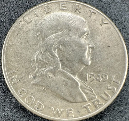 1949-S Franklin Half Dollar AU 90% Silver Choice Almost Uncirculated