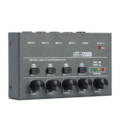 Ultra Compact DX400 Mixer KTV Karaok 4 Channel Professional Sound Mixer