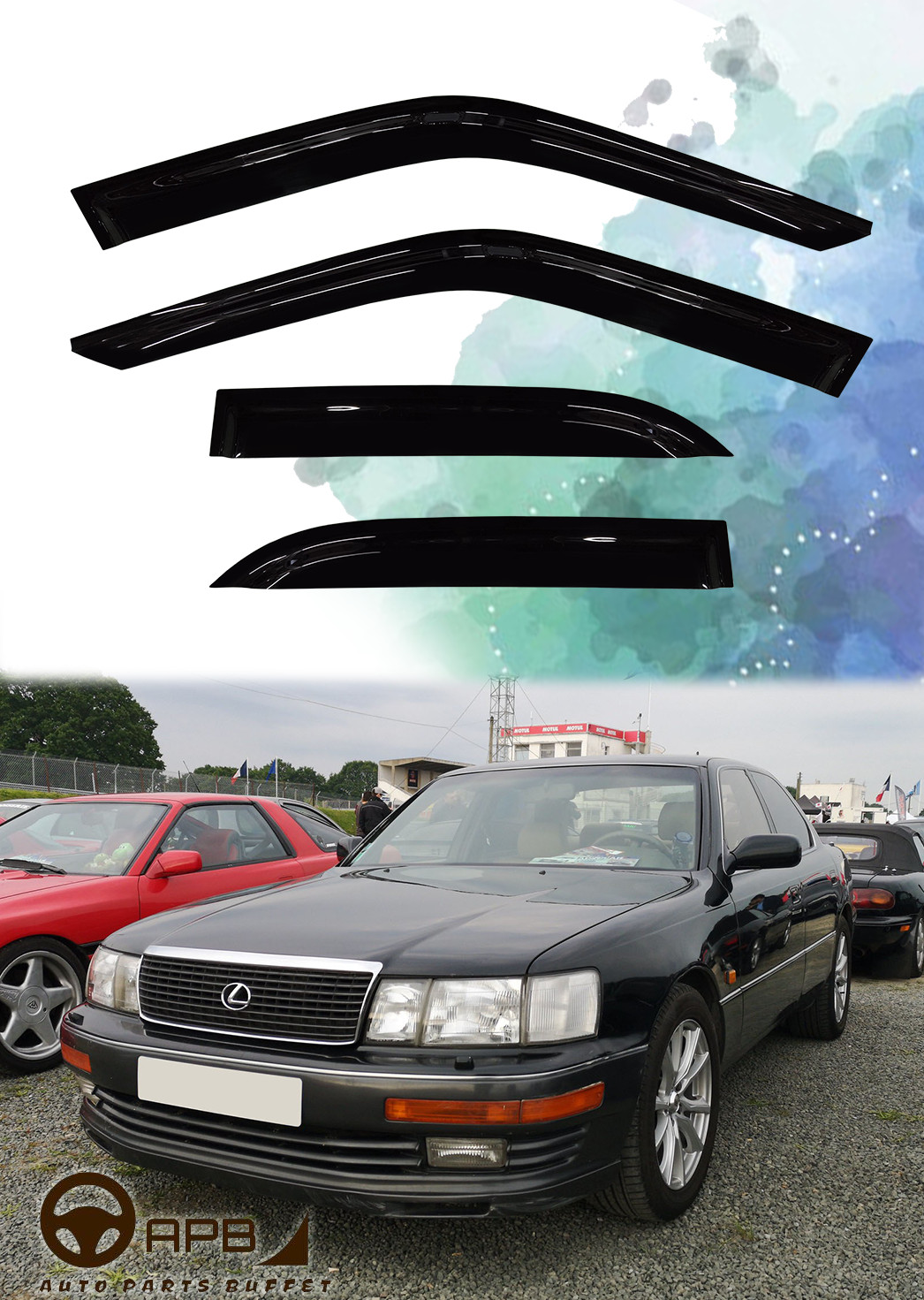 렉서스 LS LS400 1990-1994년형용 윈도우 바이저 가드 벤트 웨더 쉴드 (디플렉터)