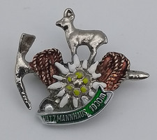 Edelweiß Watzmannhaus 1930 m Brosche , Abzeichen handgefertigt Germany