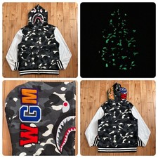 Glow In The Dark Xxl City Camo Shark Hoodie Full Zip A Bathing Ape Bape