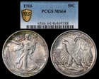 1916 Walking Liberty Half Dollar - PCGS MS64