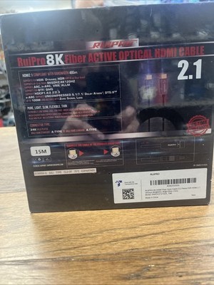 RUIPRO 8K HDMI Fiber Optic Cable CL3 Rated 48Gbps 8K60Hz 4K120Hz 16.4 Ft