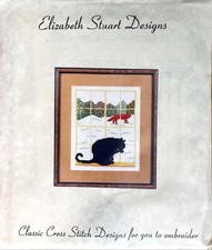 NEW Elizabeth Stuart Designs Cross Stitch Black Cat Fox Snow Embroidery Kit