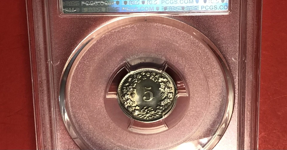 SWITZERLAND -1964-B-5 RAPPEN COIN,GRADED BY PCGS MS67 - Image 4 of 4