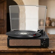 Wooden Record Player Bluetooth Turntable Stereo Vinyl Wireless Audio Turntable