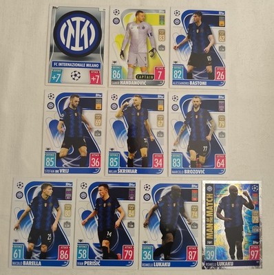 Match Attax 21/22 Internazionale Milano Team Set Full Alle 10 Karten 2021/2022
