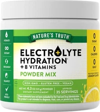 Electrolyte Powder | Vegan Lemon Flavor Hydration Drink Mix | by Nature's Truth
