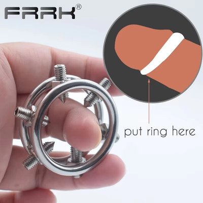 Stainless Steel Srew Metal Ring for Men Glan Delay Enhancer Prolong Erection