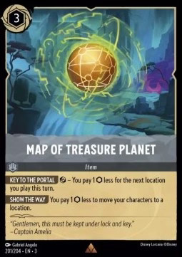 Lorcana Map of Treasure Planet 3INK-201 Rare Englisch Neu