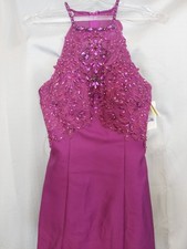 Morilee Wine Berry Beaded /gem Halter Mermaid Gown