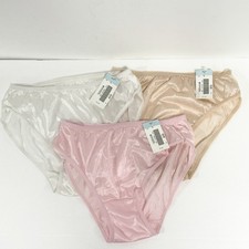 Vintage Sears Womens Panties Bikini Underwear Large Granny Nylon Satin Style NWT