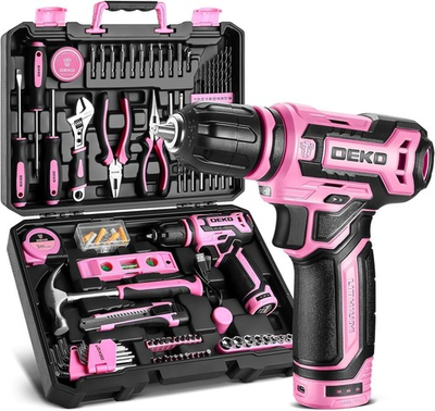 #ad Chic Pink Cordless Drill Set 12V Electric Kit for Home Projects $70.16