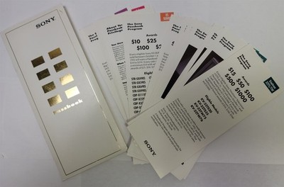 1992 Sony Passbook Rewards Program Catalog for Salesmen Trinitron Watchman XBR