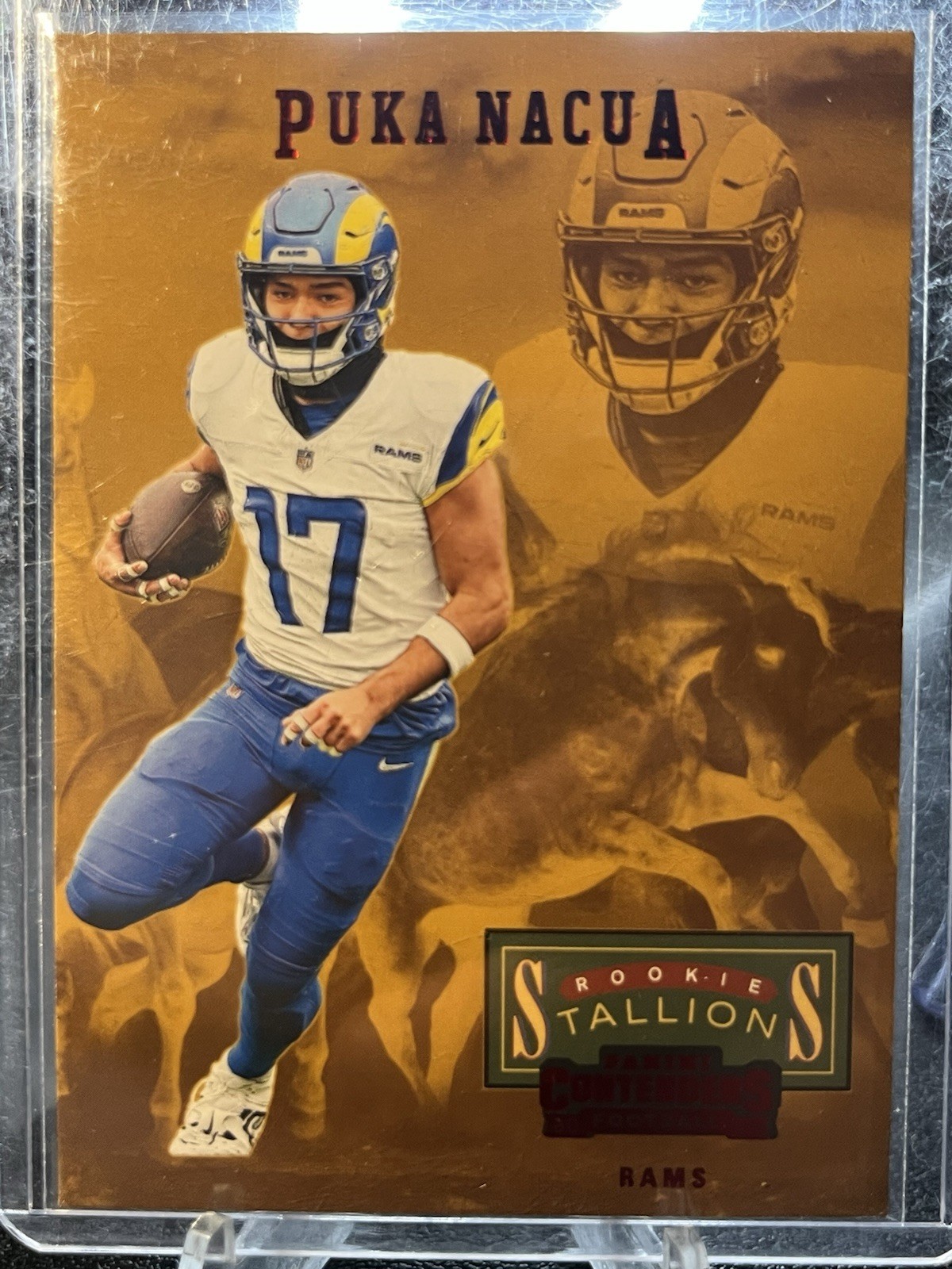 2023 Panini Contenders Rookie Stallions Red Puka Nacua #19 Rams RC