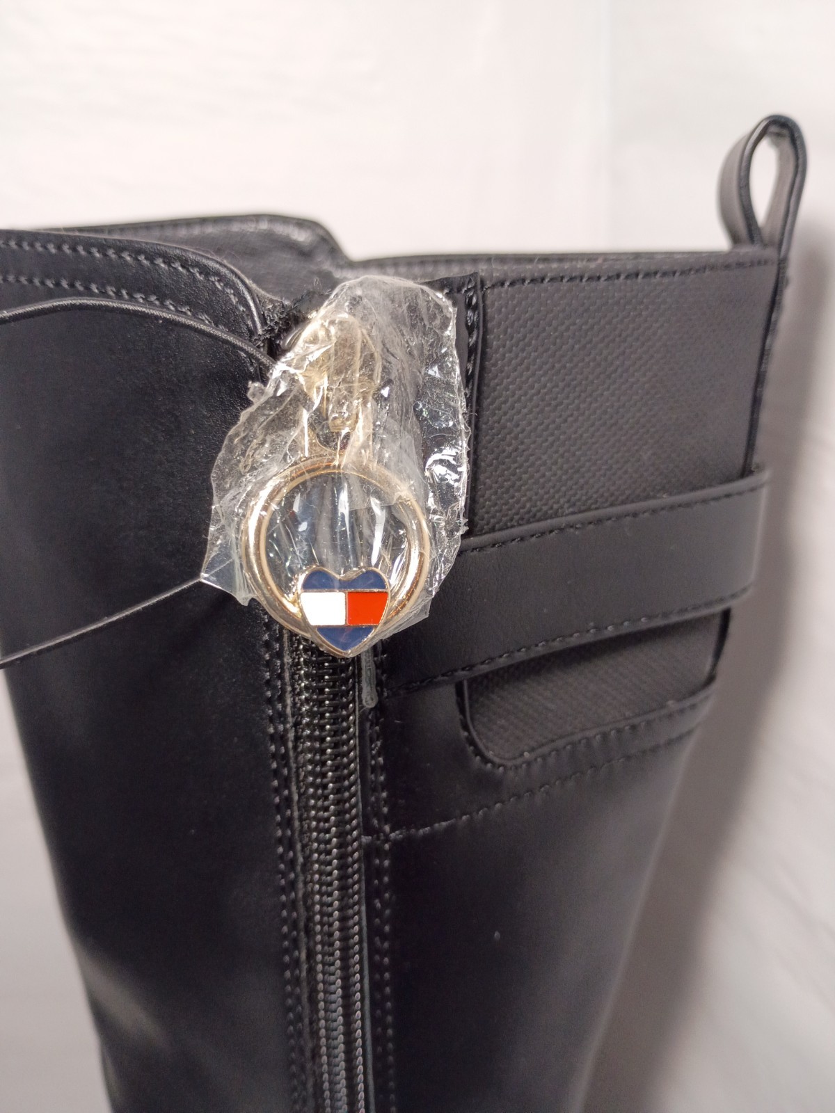 NWOB Tommy Hilfiger Kids Black Faux Leather Vallary Mid-calf Riding Boots Size 1 thumbnail 6