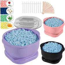 Electric Hair Removal Waxing Kit Hot Brazilian Wax Warmer Pot Home Skin Salon