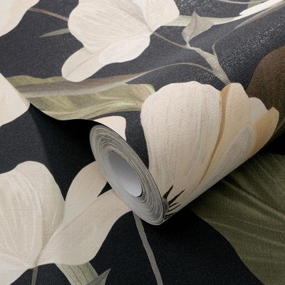 Secret Garden Fairy Blossom Black Wallpaper Erismann 1050815 Botanical Decor