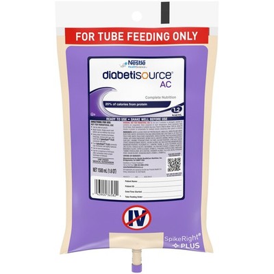 Nestle Diabetisource AC Tube Feeding Formula Unflavored 1500 mL 4 Ct