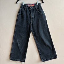 Vintage 90's YOUTH Jnco King Flamehead Black Baggy Jeans Size 12