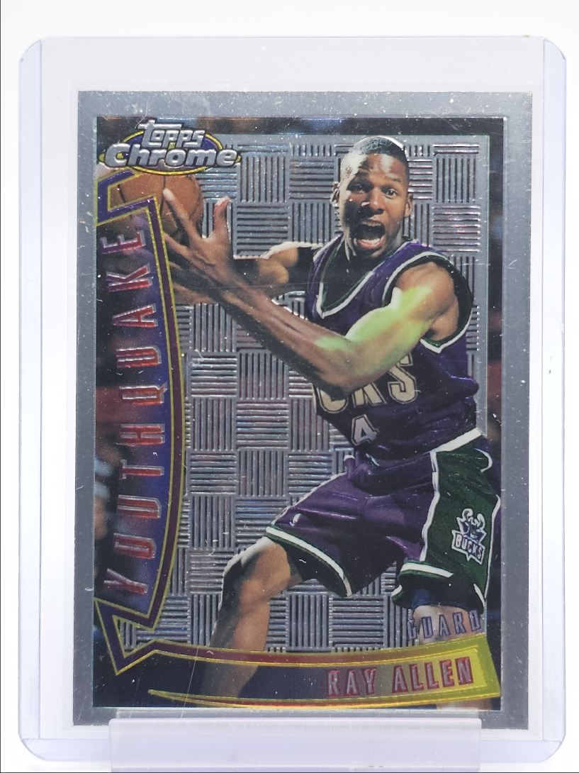 RAY ALLEN 1996-97 TOPPS CHROME BASKETBALL ROOKIE YOUTHQUAKE BUCKS RC Q6233