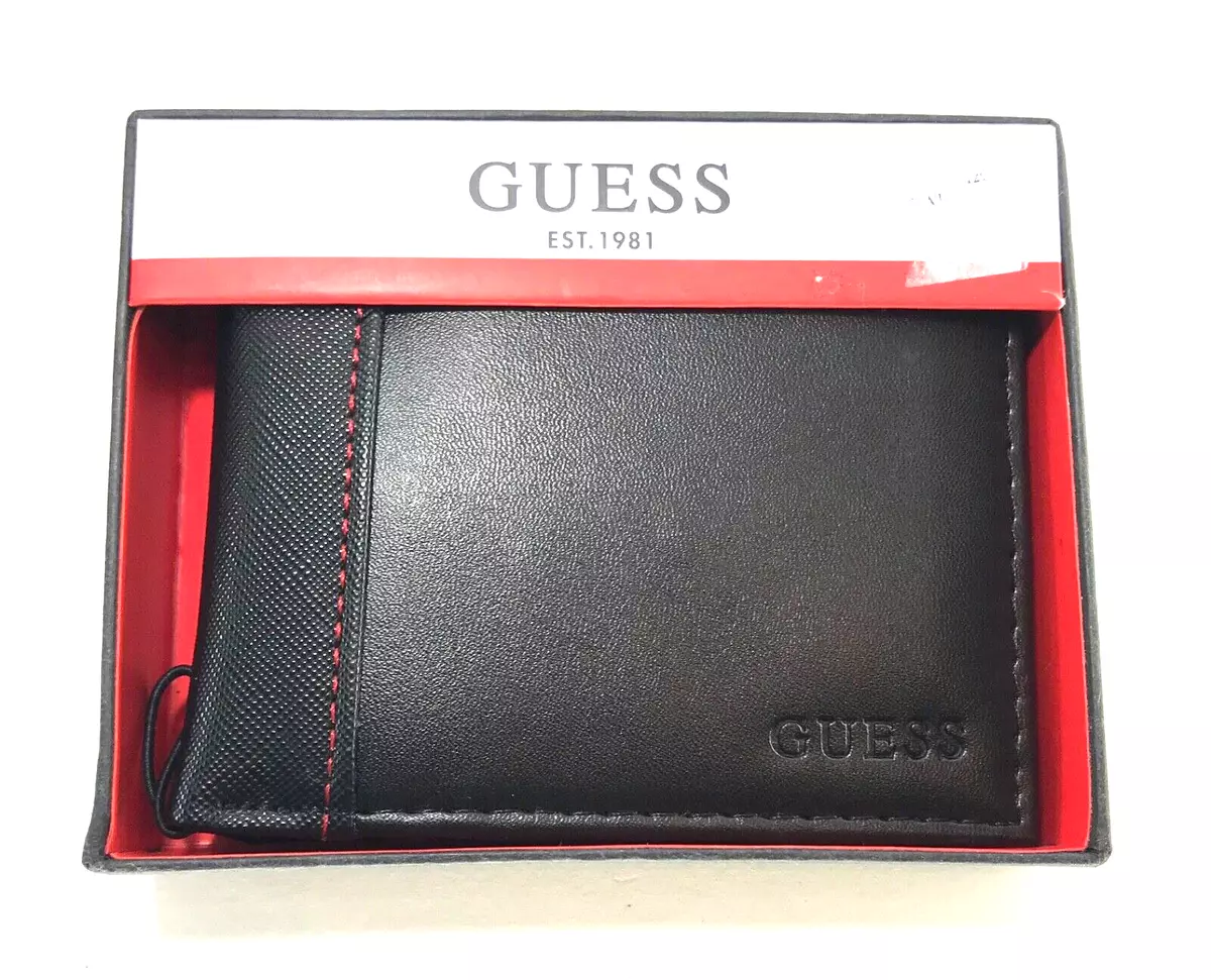 Guess Men's Man Made Leather RFID Blocking Bifold Wallet