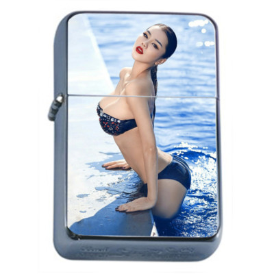 Rock & Roll Pin Up Girls D10 Flip Top Oil Lighter Wind Resistant W