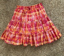 Girls Size 8 The Children's Place Pink  White Skirt - 100 Cotton