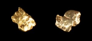 Genuine Natural Gold Nugget Calif. Alaska Post Earrings .53gr 4.27mm x 3.37mm