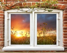 3D Garden 1800NAO Window Film Print Sticker Cling Stained Glass UV Block Fa